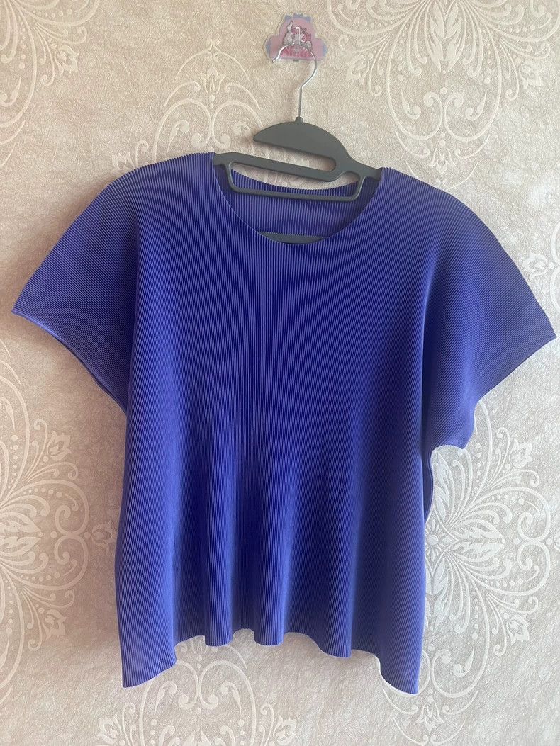 Issey Miyake Issey Miyake size:3 Purple pleated short-sleeved shirt Size S / US 4 / IT 40 - 1 Thumbnail
