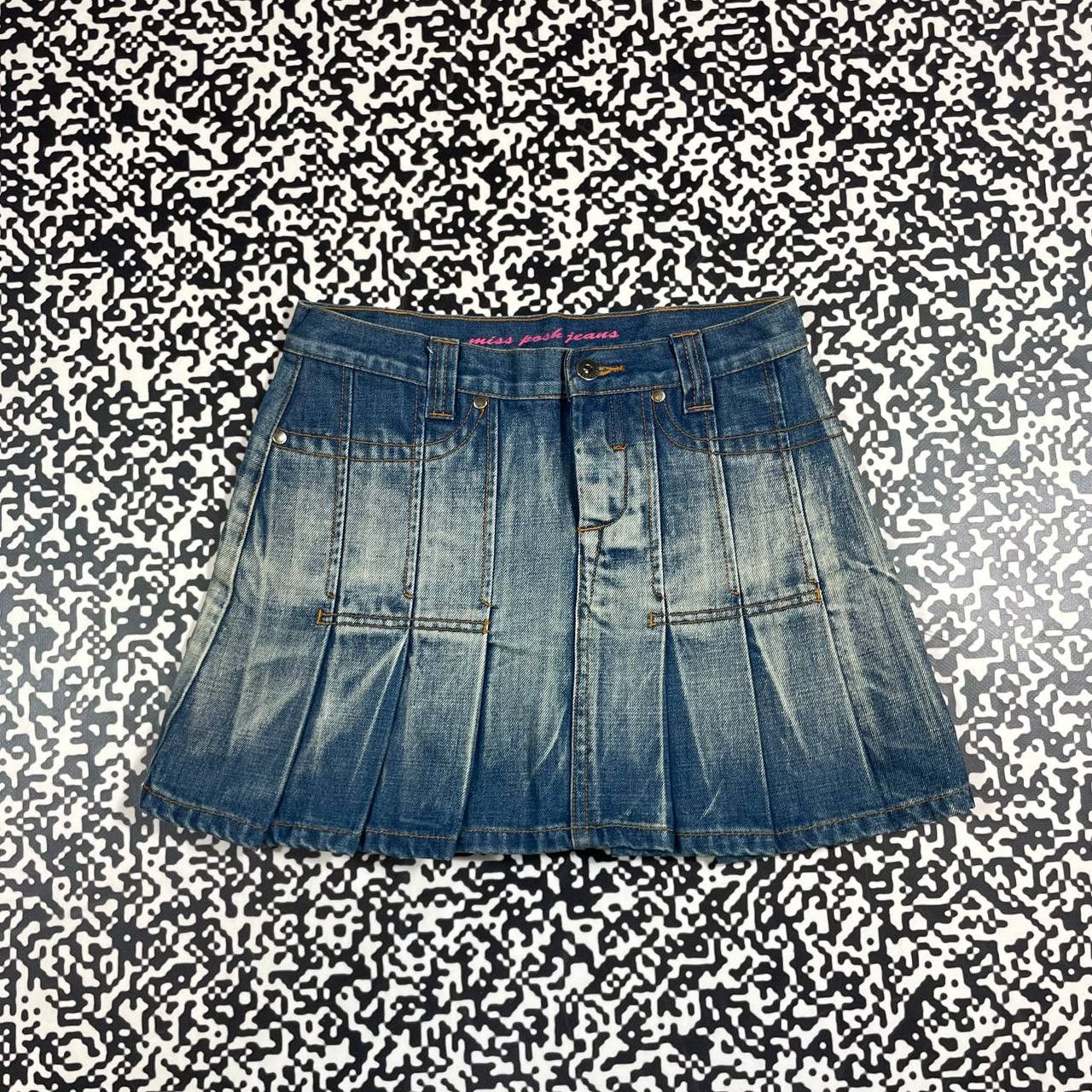 Japanese Brand Vintage Y2K Japanese Flared Retro Denim Mini Skirt 90s Style Size 27" / US 4 / IT 40 - 4 Thumbnail