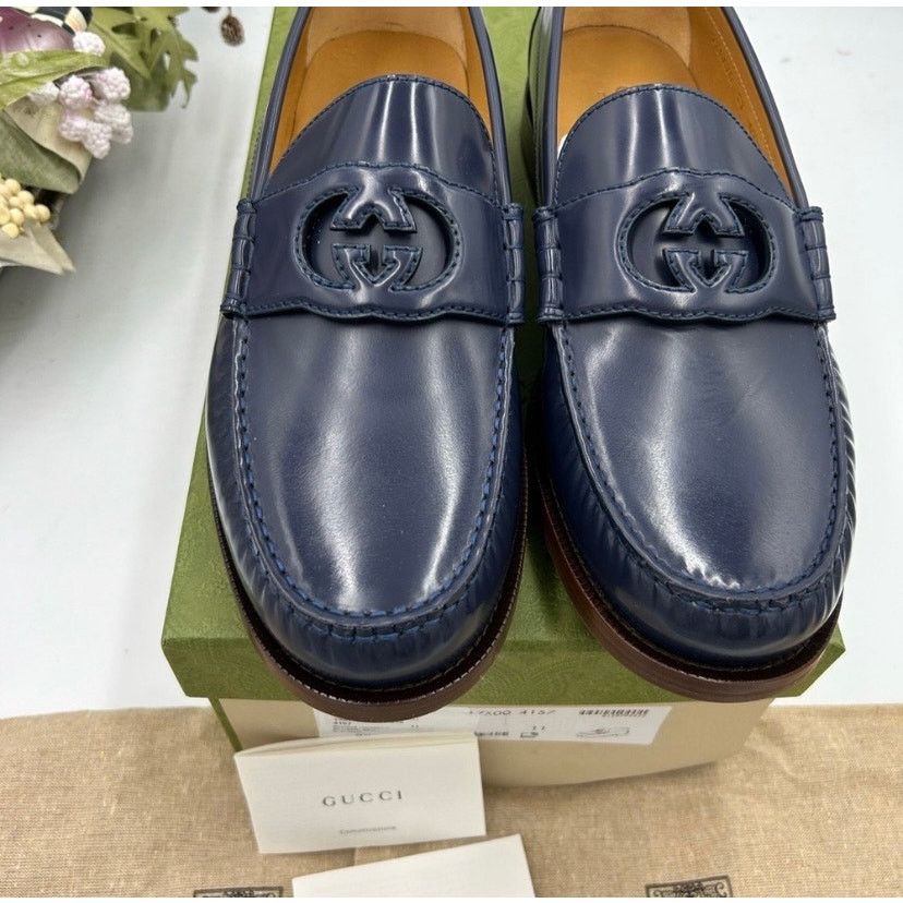 Gucci Gucci interlocking GG leather loafers size 11 made in Italy Size US 11.5 / EU 44-45 - 9 Thumbnail