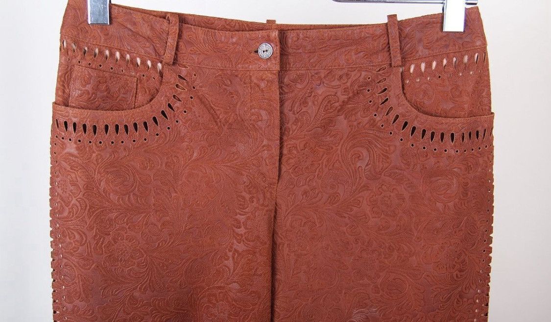 Dior Christian Dior Patterns Detail Leather Pants Size 28" / US 6 / IT 42 - 3 Thumbnail