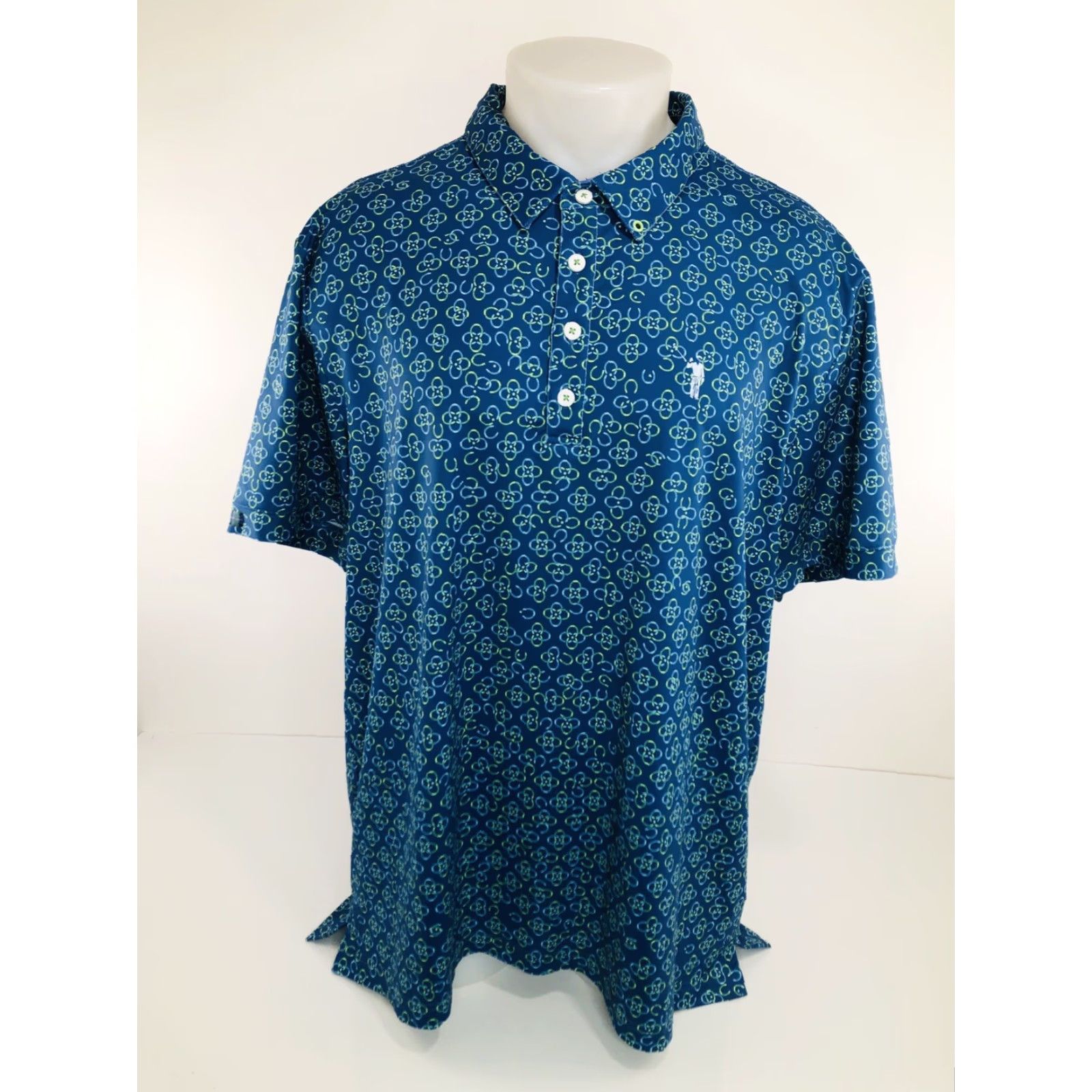 Vintage William Murray Geometric Mens XL Golf Polo Shirt - Blue / Green - Short Sleeve - Polo - Men's XL - Golf Men’s Shirt Size US XL / EU 56 / 4 - 2 Thumbnail