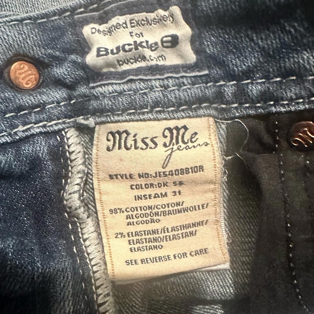 Designer Miss Me Embellished Crystal Signature Boot Cut Jeans 28 Size 28" / US 6 / IT 42 - 9 Thumbnail