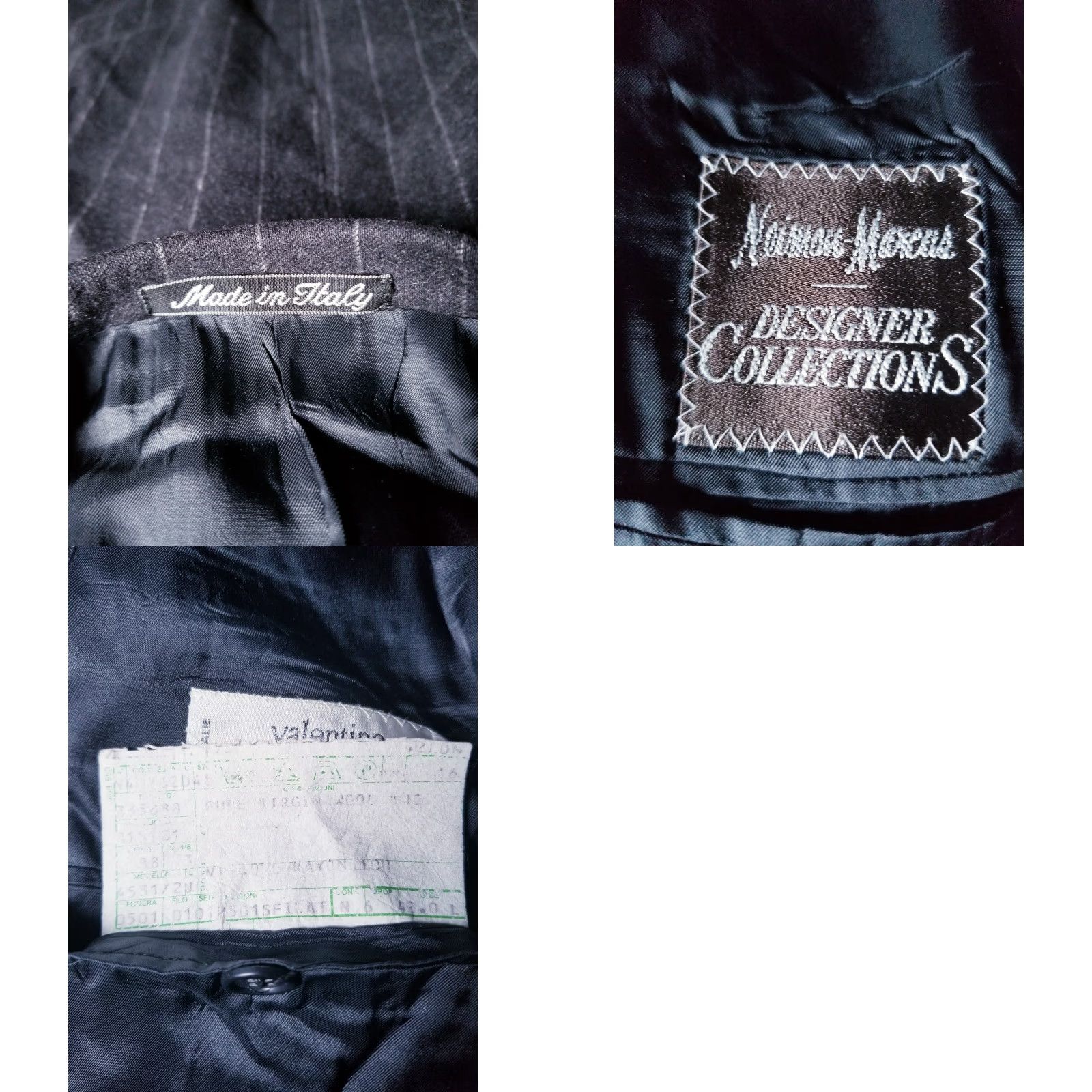 Valentino VINTAGE Valentino 42L Gray Flannel Wool Wide Chalk Striped Coat Blazer Jacket Size 42R - 8 Thumbnail