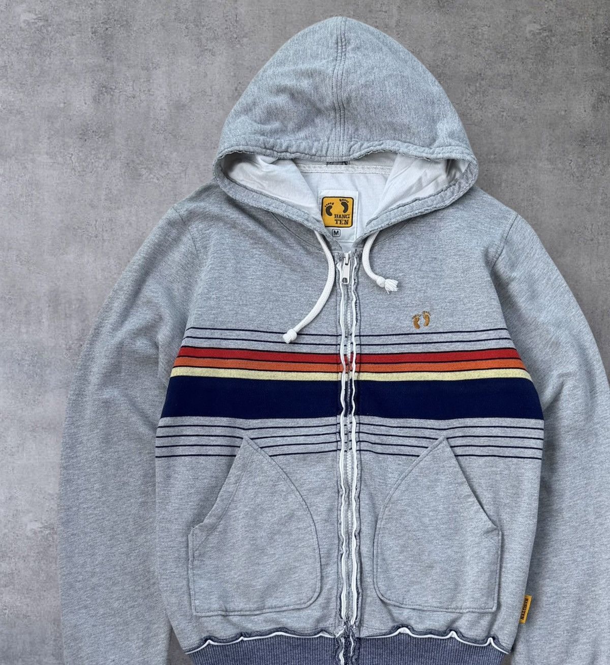 Hang Ten Vintage Hang Ten Rainbow Zipper Hoodie Jacket Size US M / EU 48-50 / 2 - 1 Thumbnail