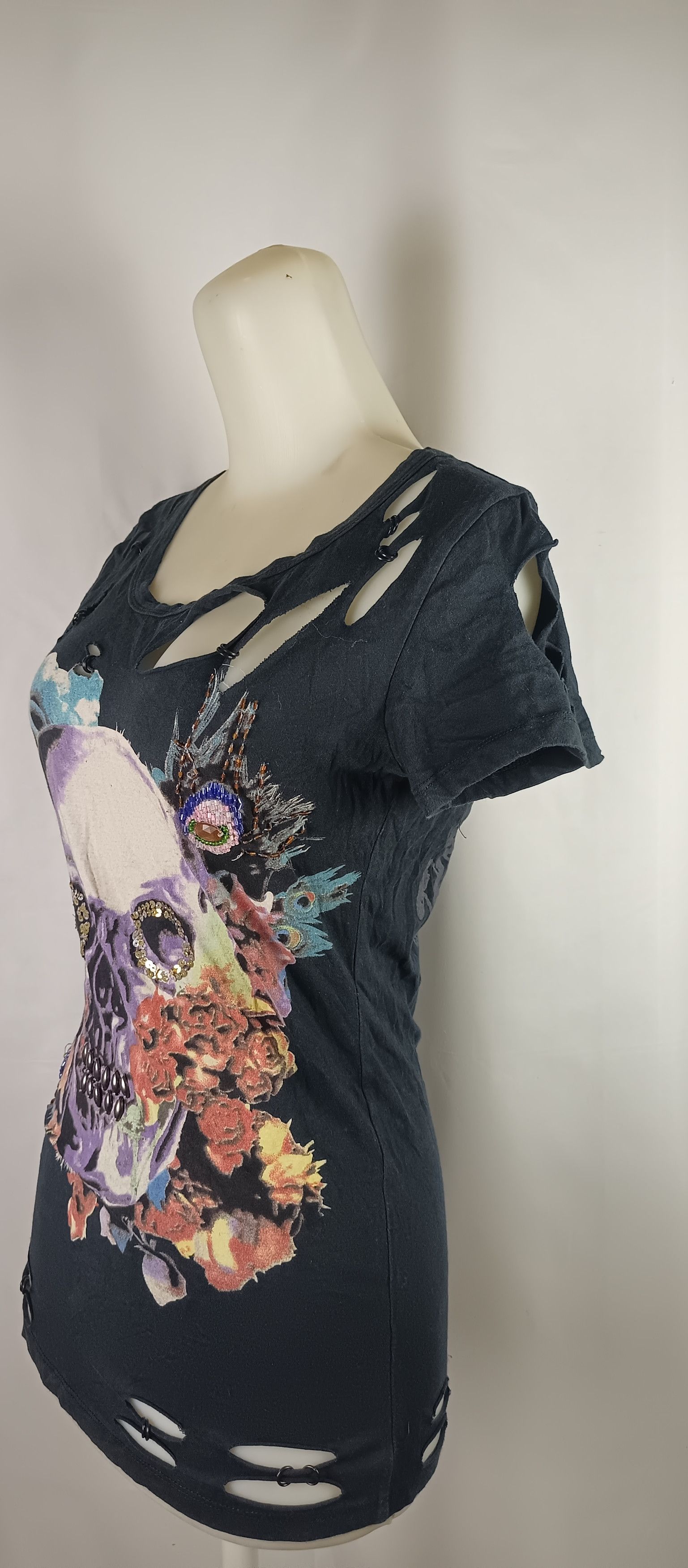Vintage Crossbonez Distressed Skull Short Sleeve Strict TShirt Size M / US 6-8 / IT 42-44 - 15 Thumbnail