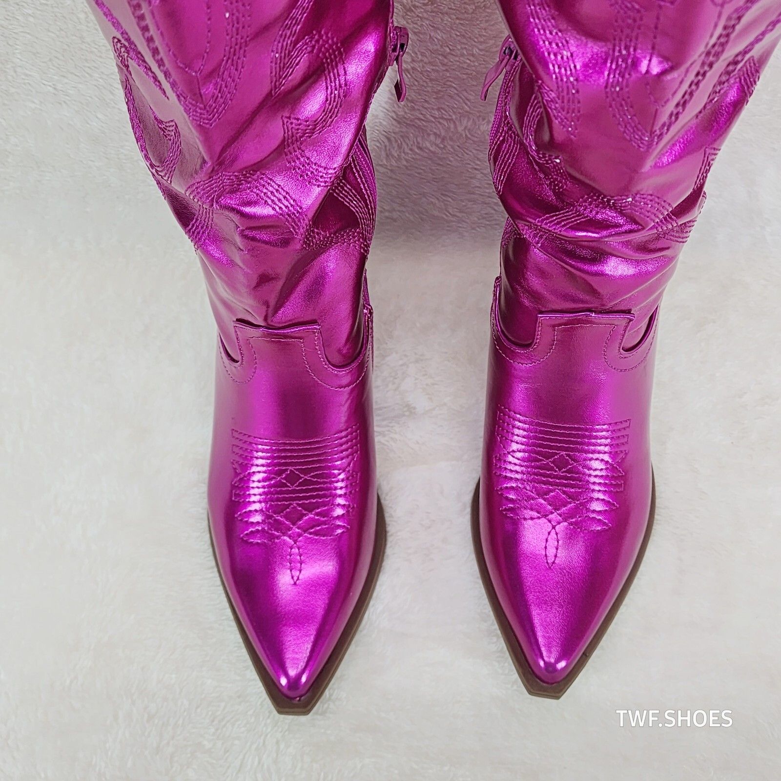 Other Country Disco Cowboy Metallic Hot Pink Western Cowgirl OTK T Size US 8.5 / IT 38.5 - 2 Thumbnail