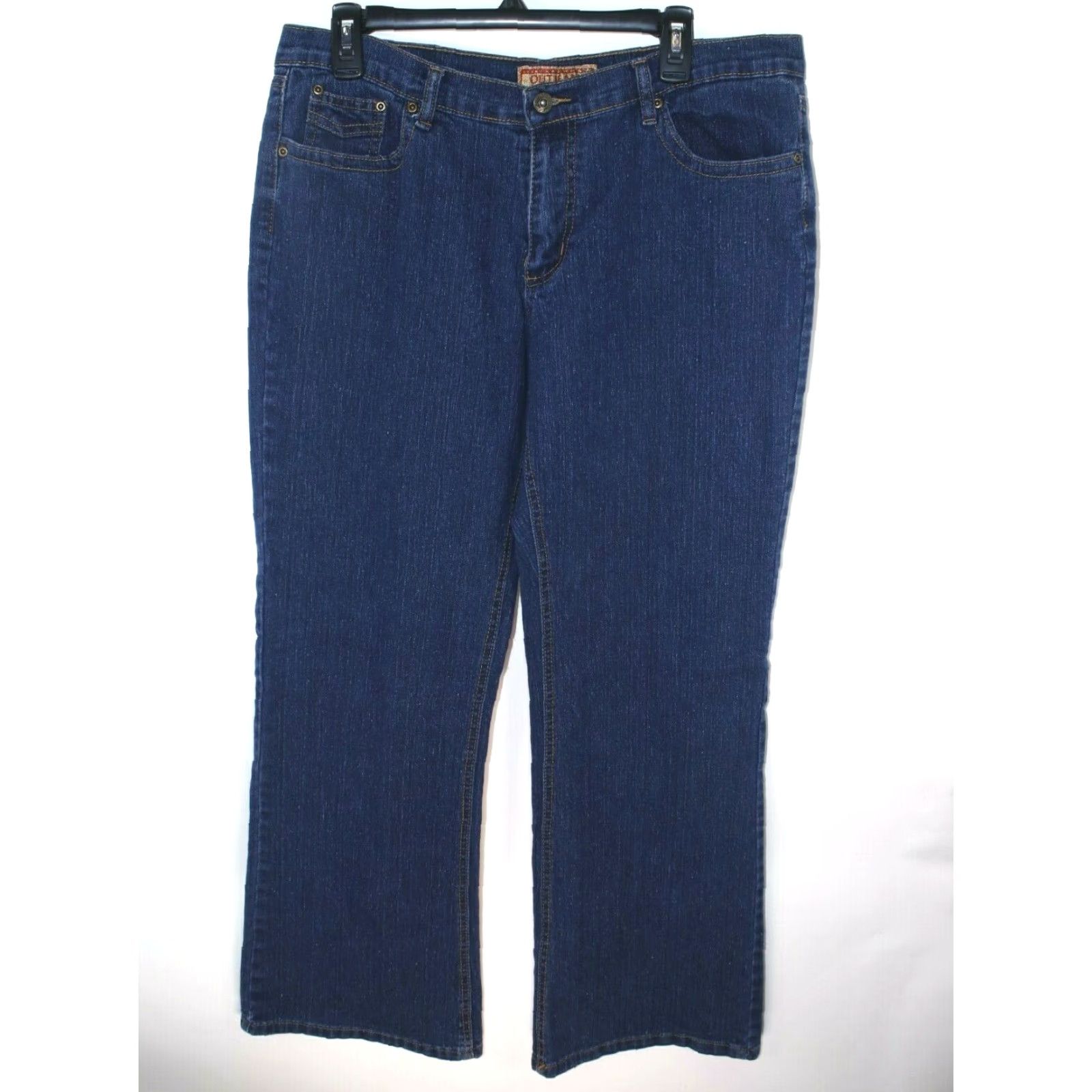 Denime VINTAGE OUT Stretch Dark Wash Denim Jeans Women's 34 30 Size 16 Blue 5-Pocket Design Flip Pockets Bootcut Stretch Denim Jeans Women - USA Theme Size 38" / US 16 / IT 52 - 2 Thumbnail