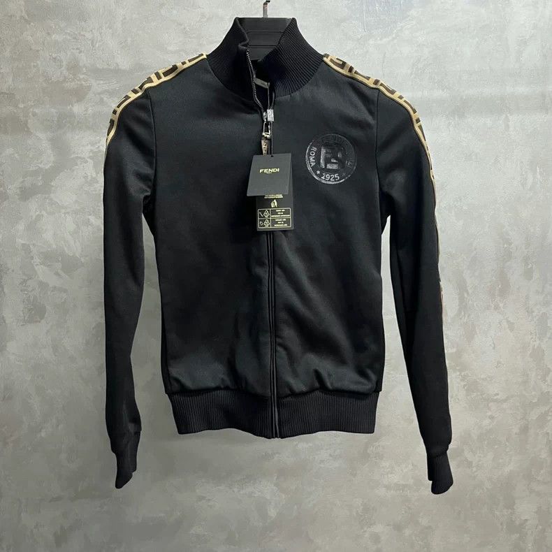 Fendi Fendi Black FF Logo Track Jacket Size US S / EU 44-46 / 1 - 1 Thumbnail