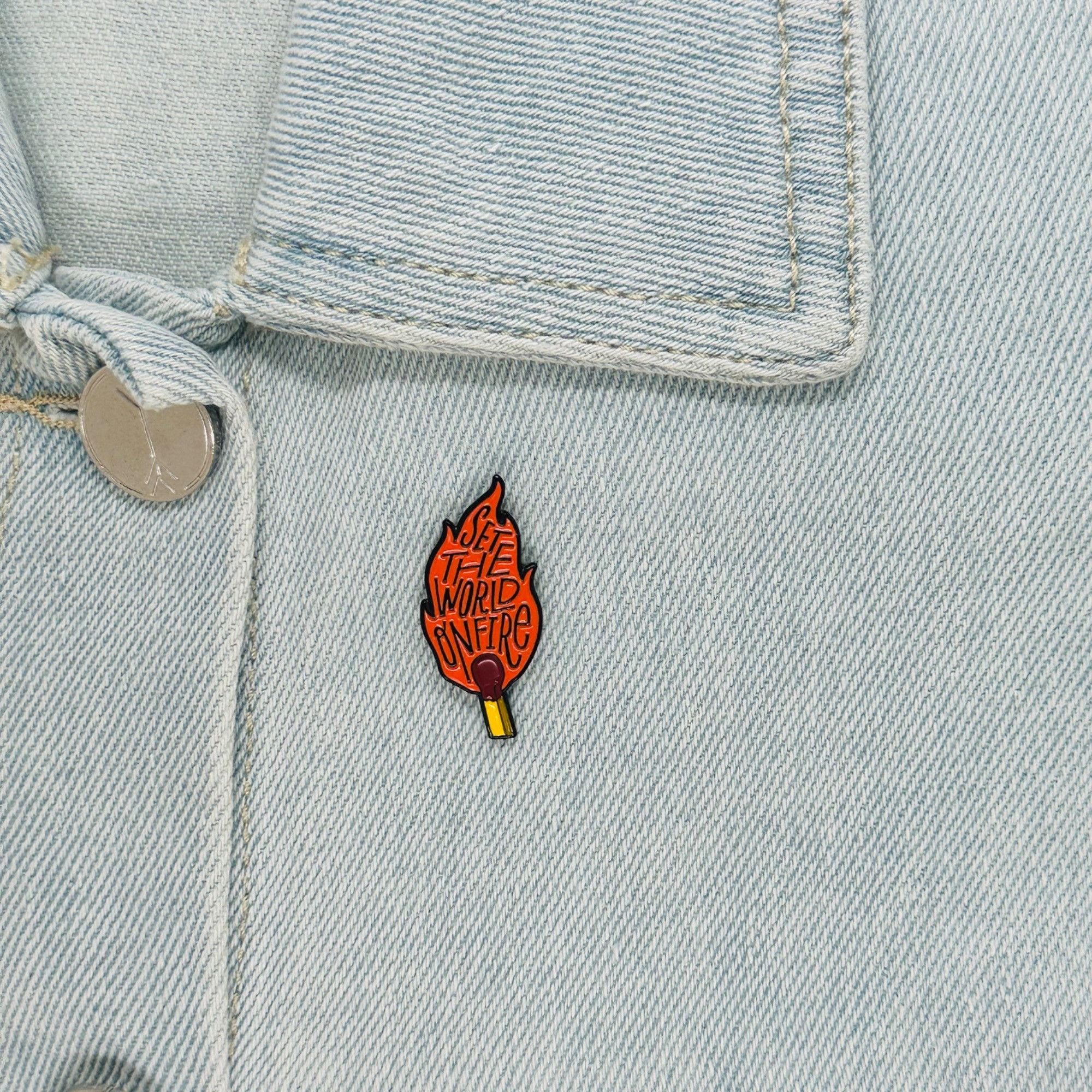 Other ⭐Cartoon Set the world on fire Enamel Pin Matches Flame Blaz Size ONE SIZE - 1 Thumbnail
