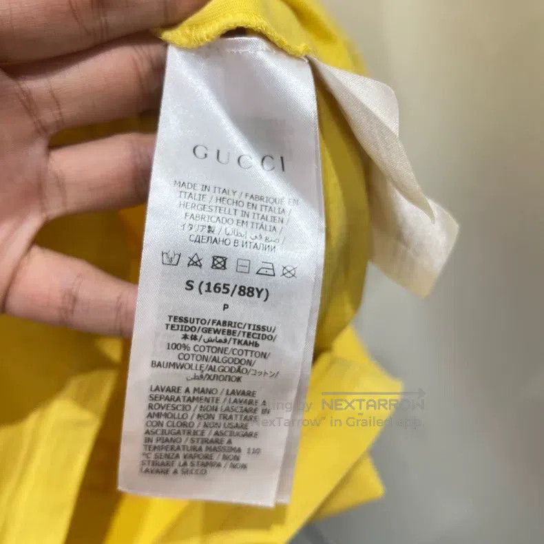 Gucci Gucci Yellow short-sleeved T-shirt with letter slogan prin Size S / US 4 / IT 40 - 4 Thumbnail