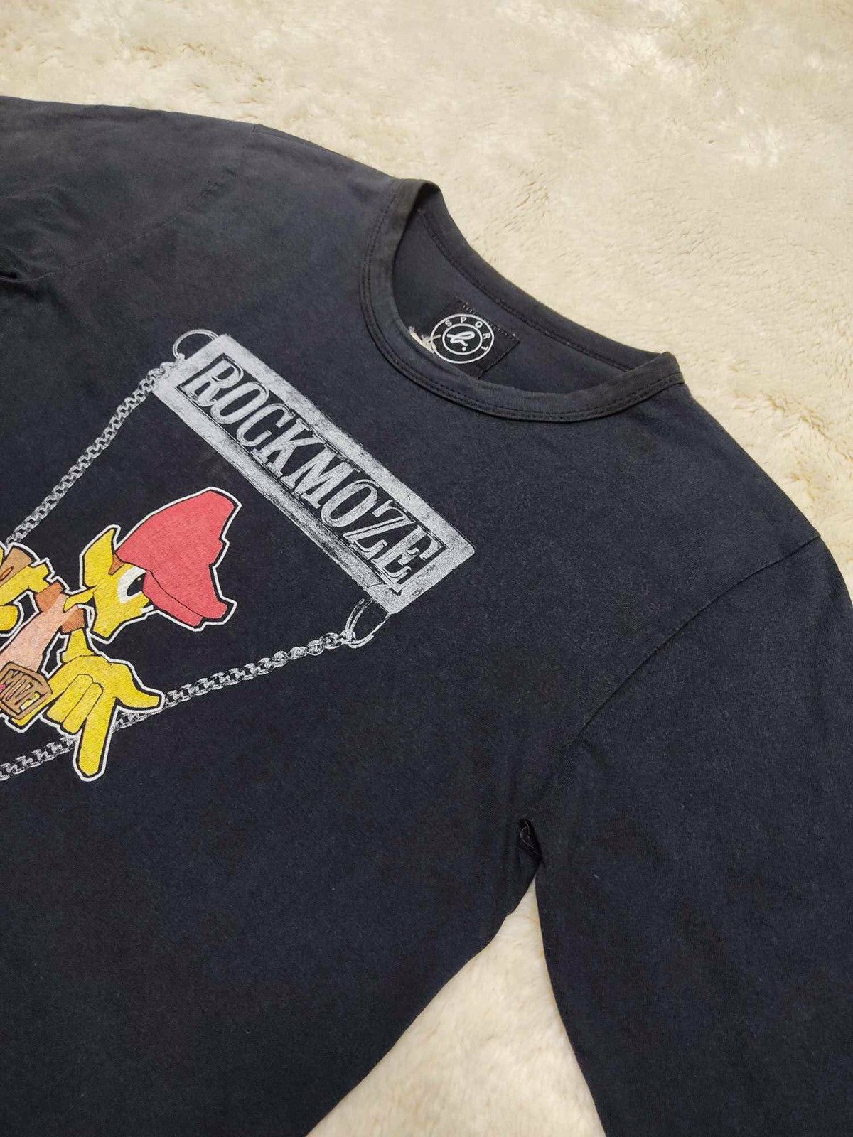 Japanese Brand × agnes b. VINTAGE RARE Agnes B Sport Rockmoze Black Faded T-Shirt Size S / US 4 / IT 40 - 4 Thumbnail