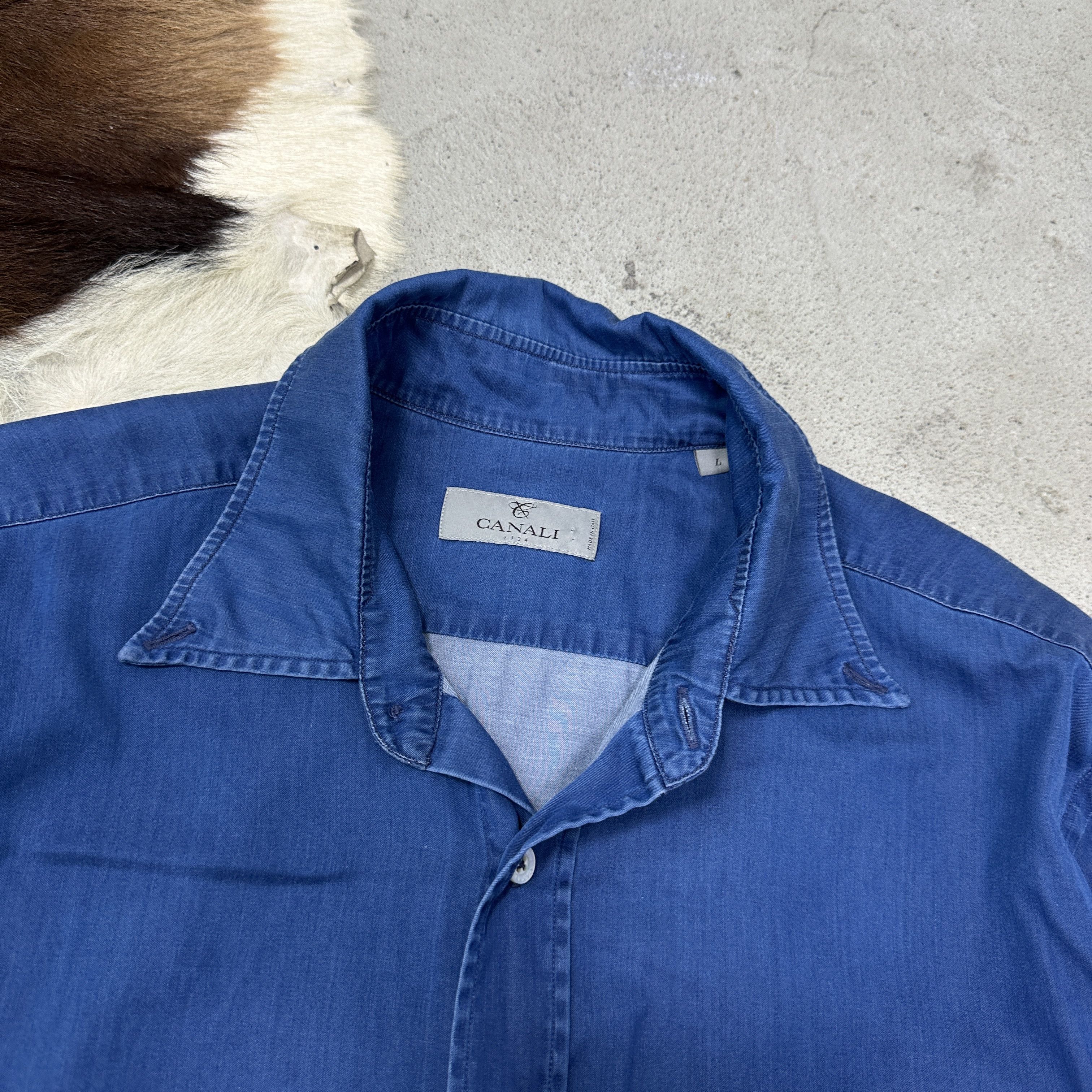 Canali Vintage Denim Streetwear Canali Jeans Shirt Y2K Size US L / EU 52-54 / 3 - 2 Thumbnail