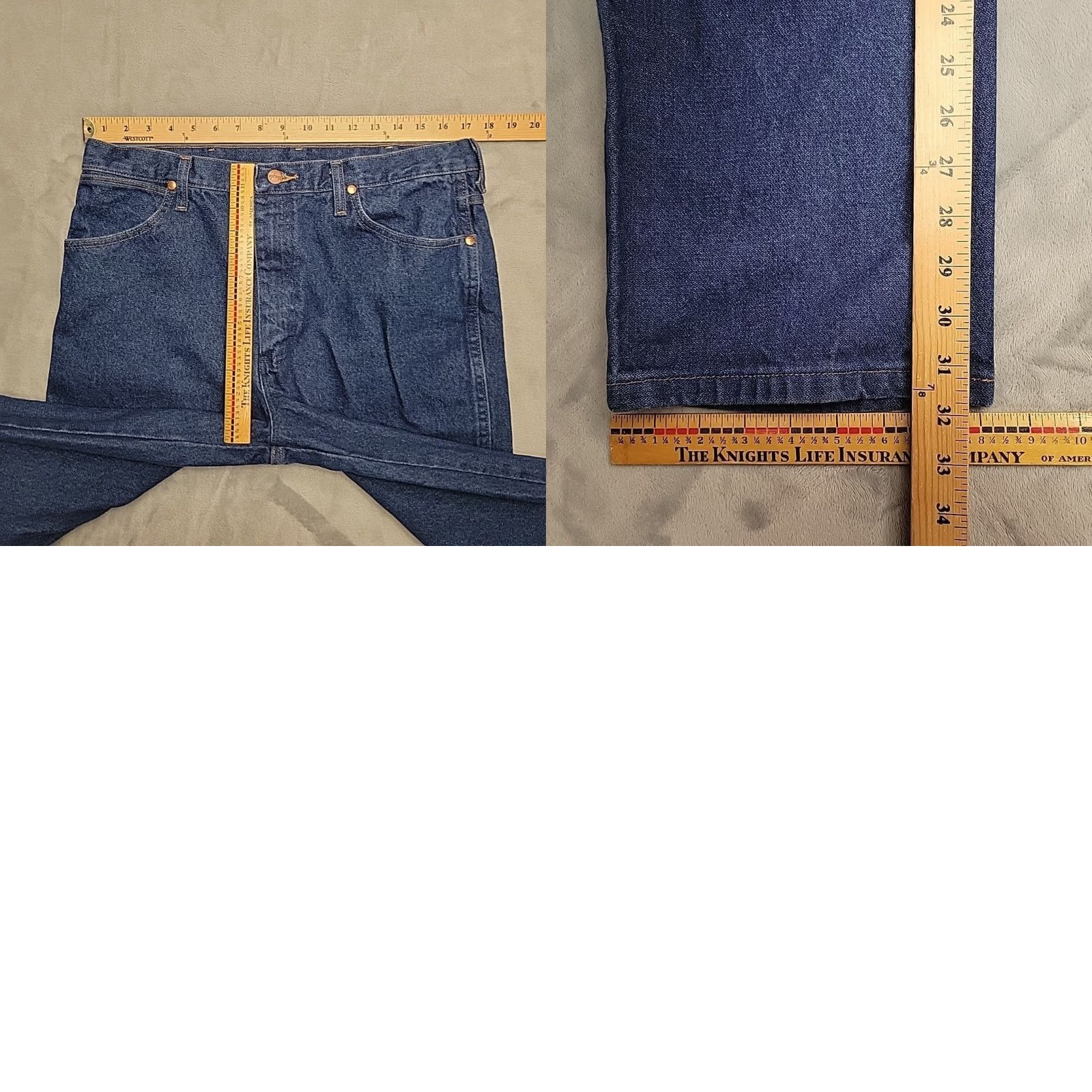 Wrangler VINTAGE Wrangler Jeans Mens 35x32 Blue Denim Pants Western Cowboy Cut 936PWD Regular Men Jeans Retro Size US 35 - 8 Thumbnail