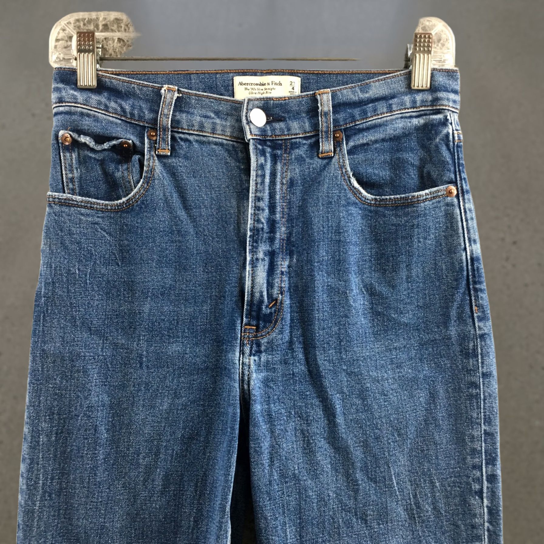 Abercrombie & Fitch Abercrombie & Fitch 90 Slim Straight Jeans Womens 28x30 Blue Denim Size 27" / US 4 / IT 40 - 1 Thumbnail