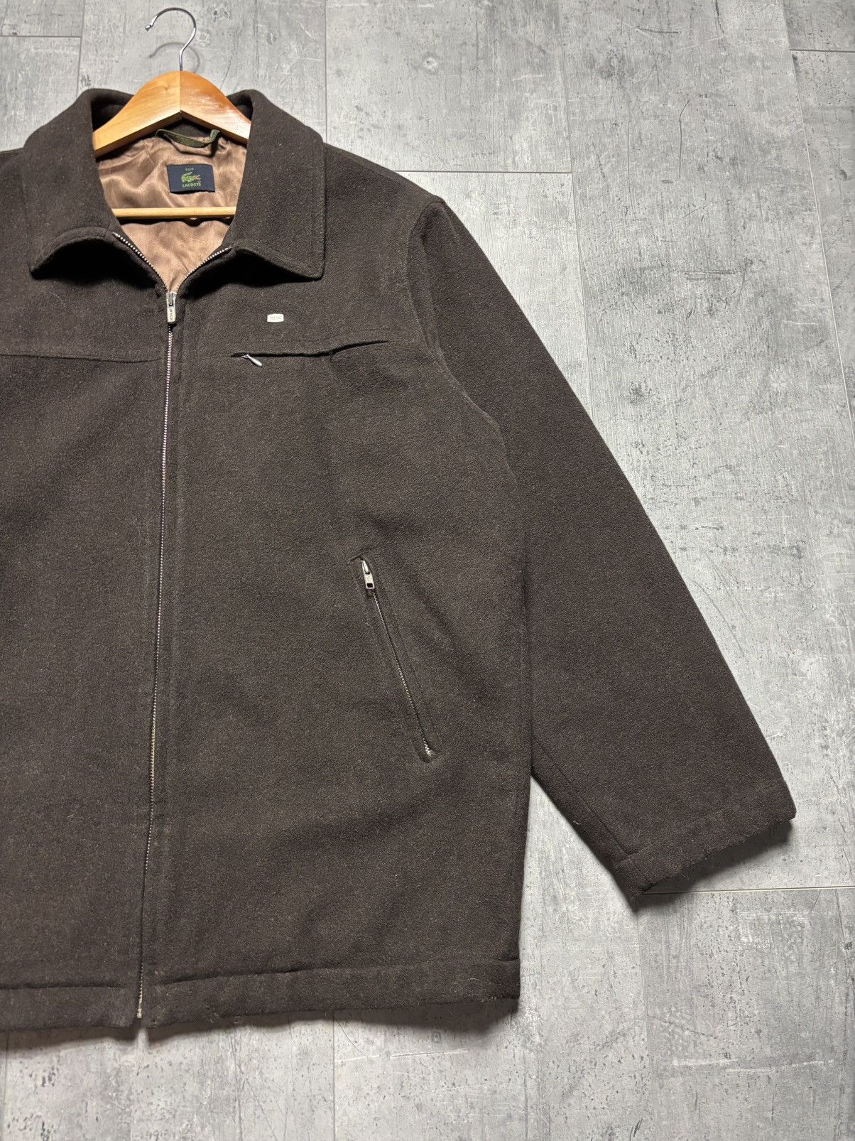 Lacoste Vintage Lacoste Brown Wool Jacket Size US XL / EU 56 / 4 - 5 Thumbnail