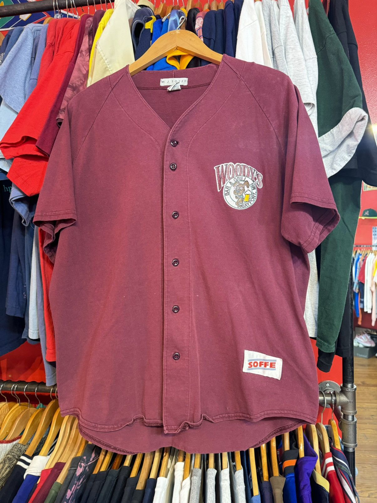Vintage 90’s Vintage Woody’s Bar Soffe Baseball Jersey Made In USA Size US L / EU 52-54 / 3 - 3 Thumbnail