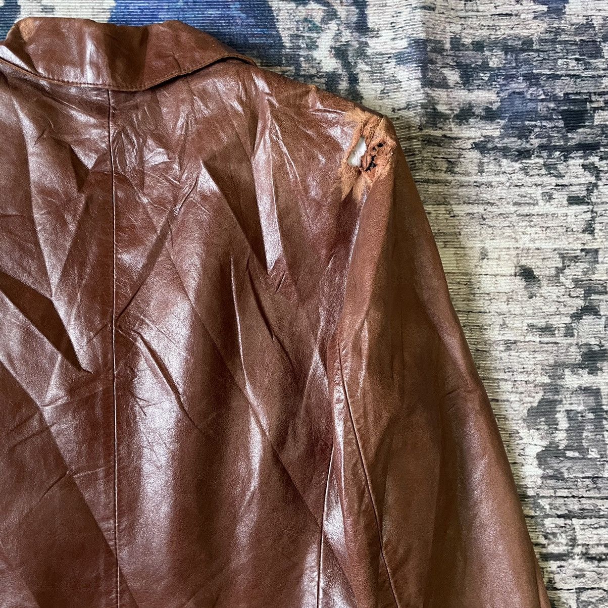 Hysteric Glamour Vintage 1980s Guess Archive Brown Leather Belted Jacket XS Size US XS / EU 42 / 0 - 20 Thumbnail