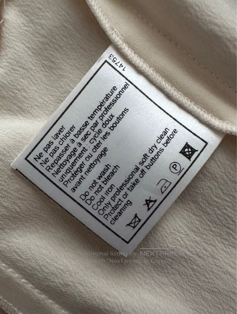 Chanel Chanel Solid colour satin pearl button court style V-neck Size M / US 6-8 / IT 42-44 - 9 Thumbnail