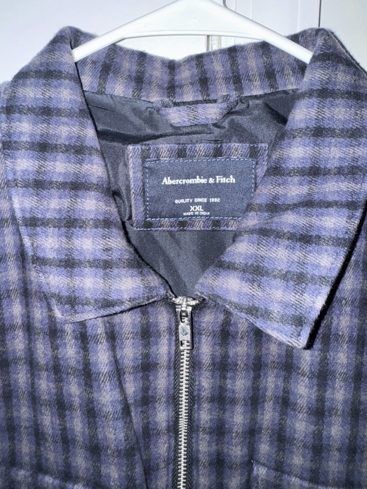 Abercrombie & Fitch Plaid Zip Up A&F Shacket Size US XXL / EU 58 / 5 - 2 Thumbnail