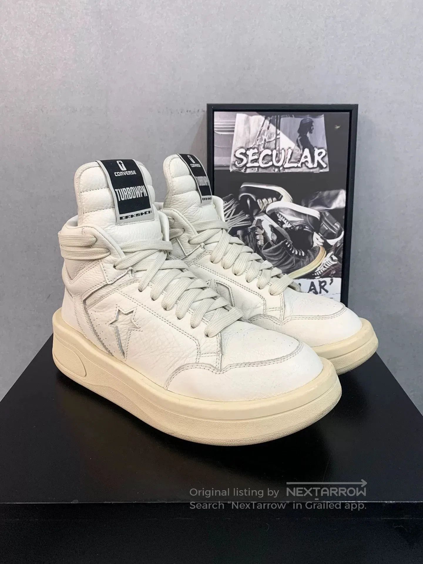Rick Owens Drkshdw Rick Owens Converse Leather Platform Sneaker. Size US 10 / EU 43 - 2 Thumbnail