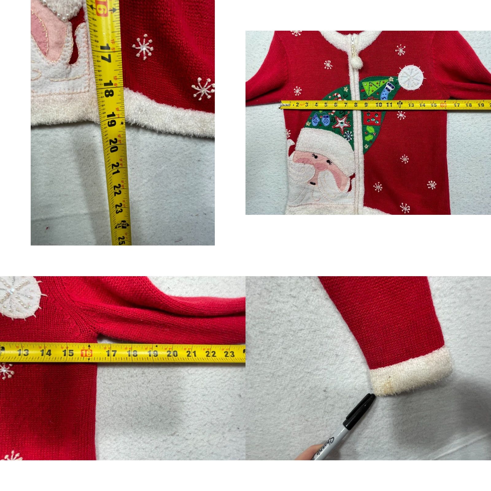 Vintage VINTAGE Heirloom Collectibles Ugly Christmas Sweater Womens 7 Santa Red Ramie and cotton Long Sleeve Christmas Knit Sweater Womens 7 Santa Size M / US 6-8 / IT 42-44 - 8 Thumbnail