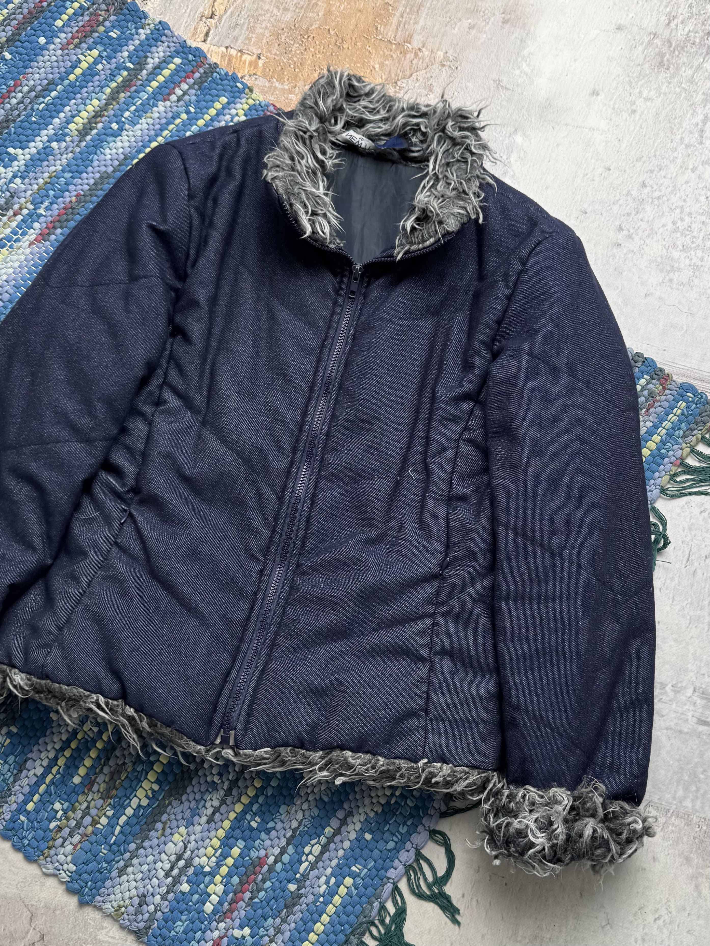 Vintage Vintage Cropped Jacket With Faux Fur Details A8(V1)D15 Size L / US 10 / IT 46 - 3 Thumbnail