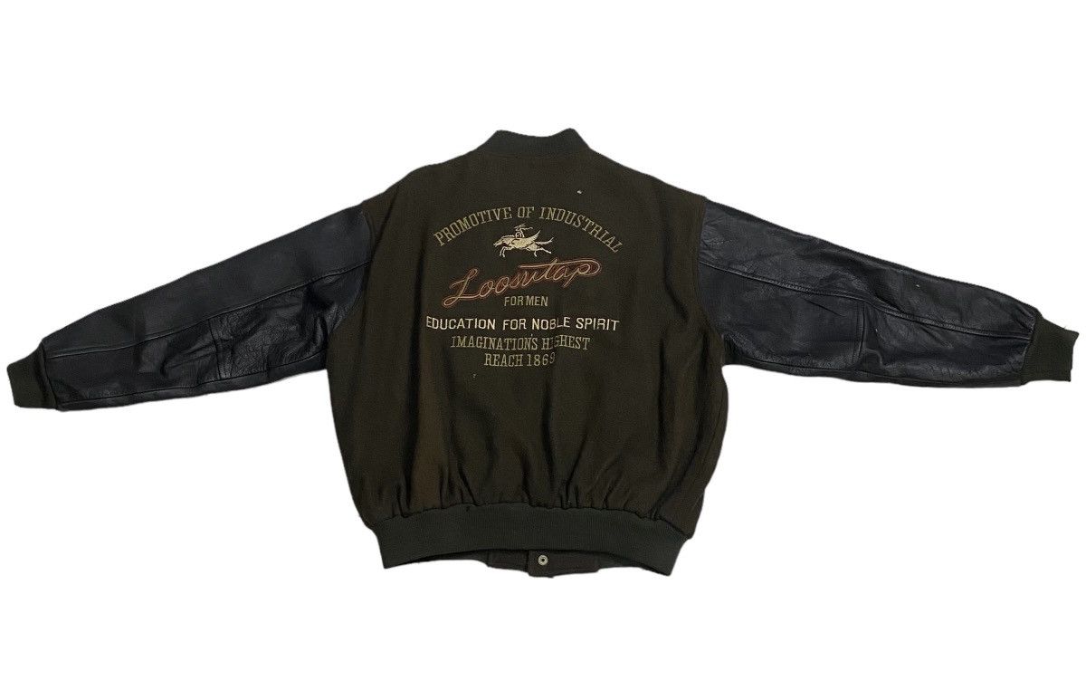 Vintage Vintage 80s loosutap varsity sleeve leather jacket Size US L / EU 52-54 / 3 - 11 Thumbnail