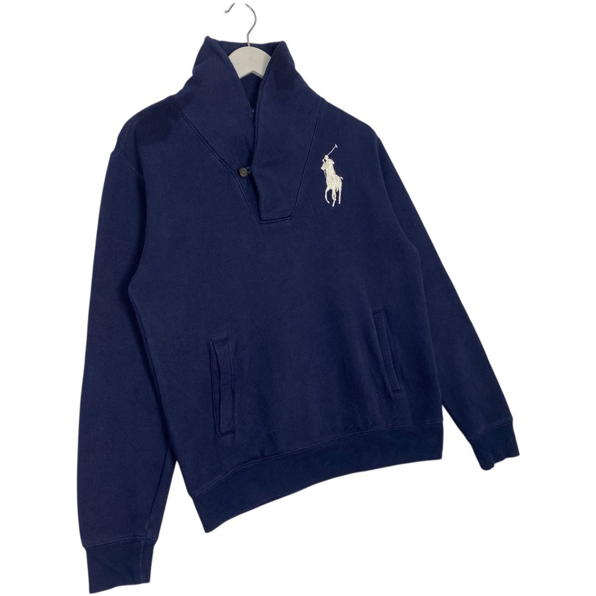 Vintage Vintage Polo Ralph Lauren Big Pony Shawl Collar Navy Blue Size US M / EU 48-50 / 2 - 3 Thumbnail
