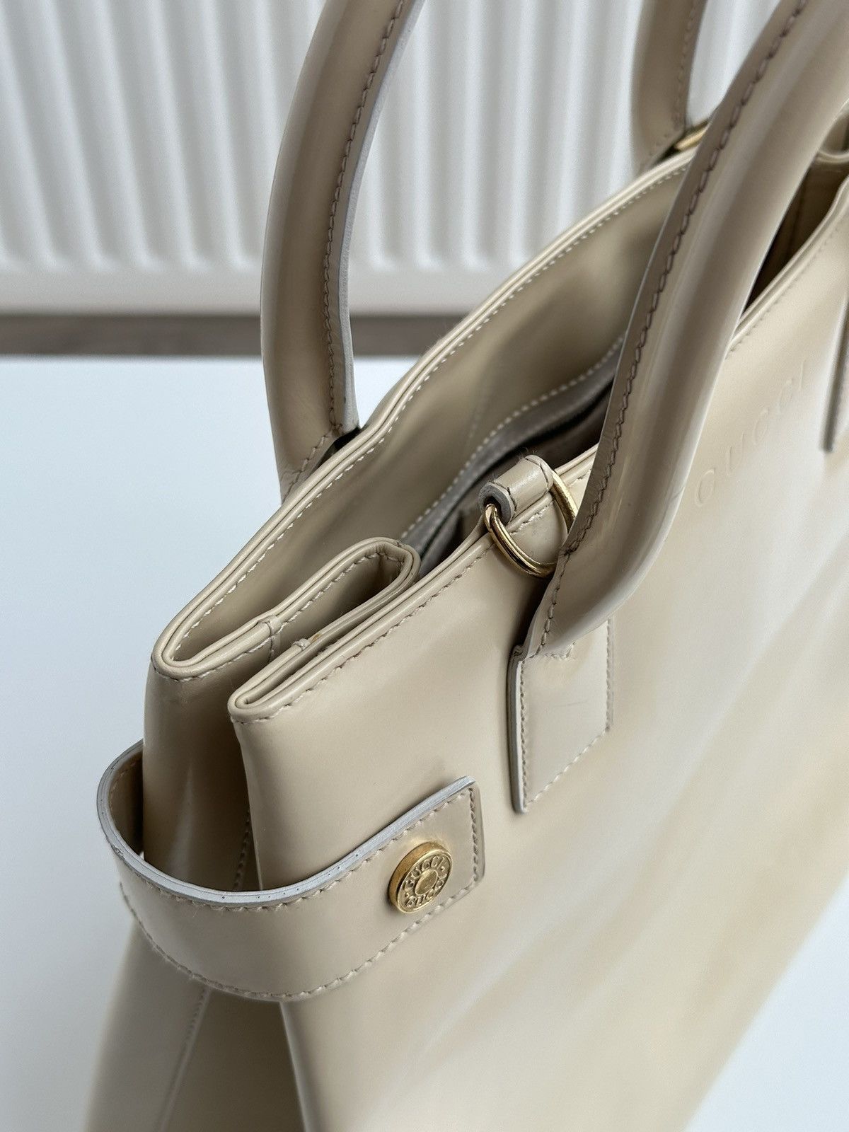 Gucci Vintage Gucci Leather Beige Shoulder Hand bag 000 2404 0503 Size ONE SIZE - 16 Thumbnail