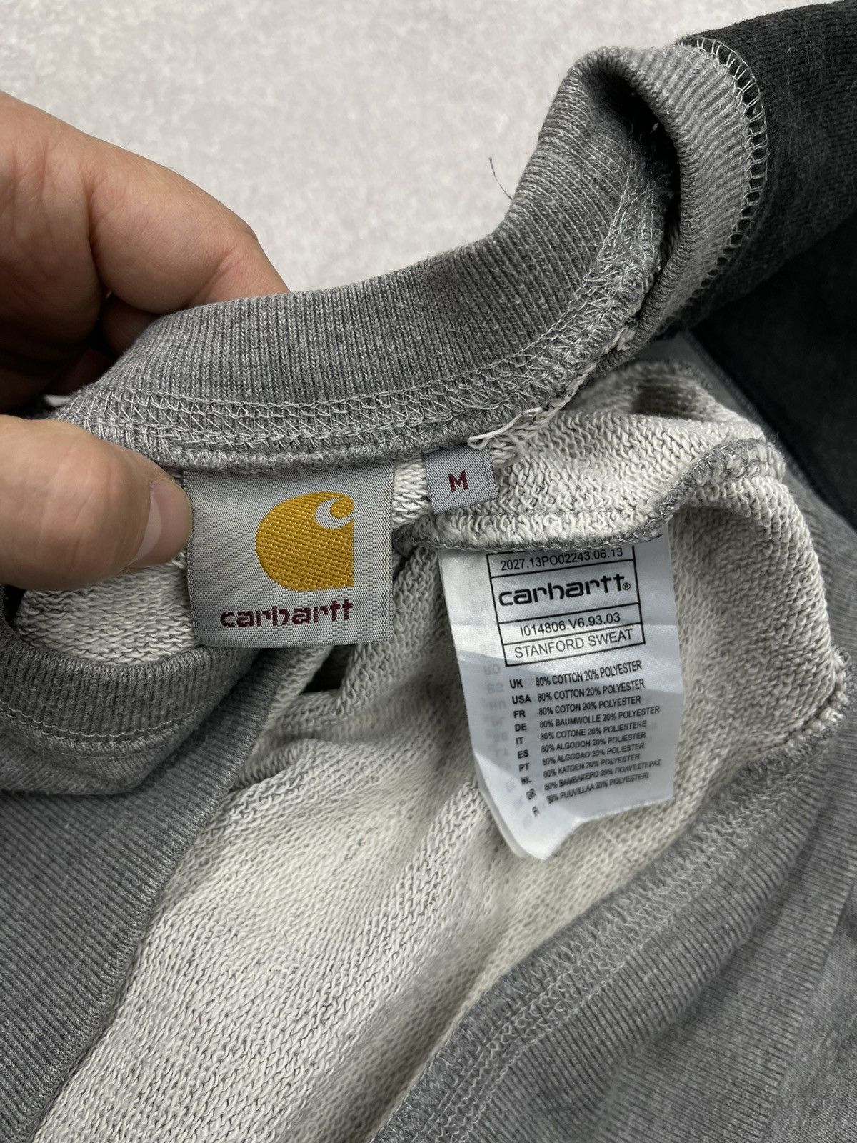 Carhartt × Carhartt Wip × Vintage Vintage Carhartt Stanford Sweatshirt Grey Big Logo Y2K Size US M / EU 48-50 / 2 - 8 Thumbnail