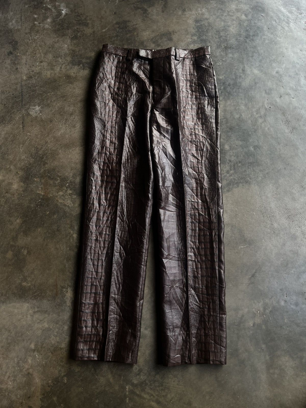 Jean Paul Gaultier JEAN PAUL GAULTIER HOMME JPG CROCODILE LEATHER EFFECT PANTS Size US 30 / EU 46 - 1 Thumbnail