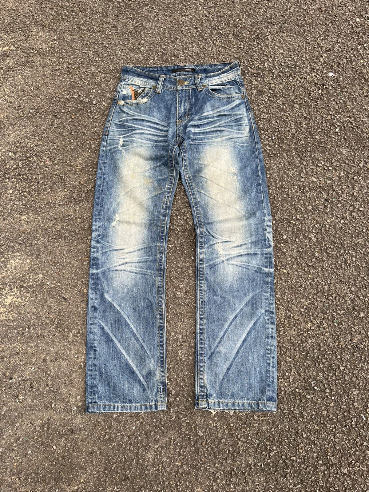 Tornado Mart Japanese Lolita Clawmark Jeans Faded Distressed Denim Punk Size US 30 / EU 46 - 2 Thumbnail