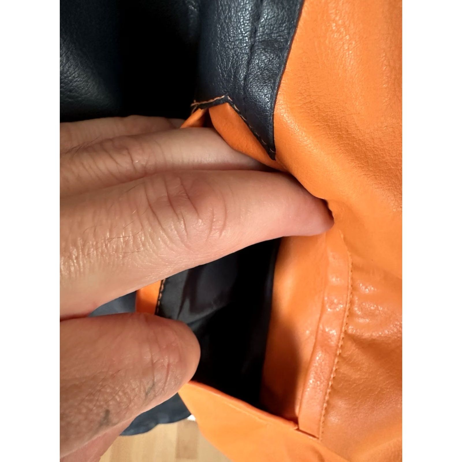 Vintage VINTAGE Steve & Barry’s Syracuse University Orangemen Leather Jacket XL Blue Bomber Jacket Men Size US XL / EU 56 / 4 - 7 Thumbnail