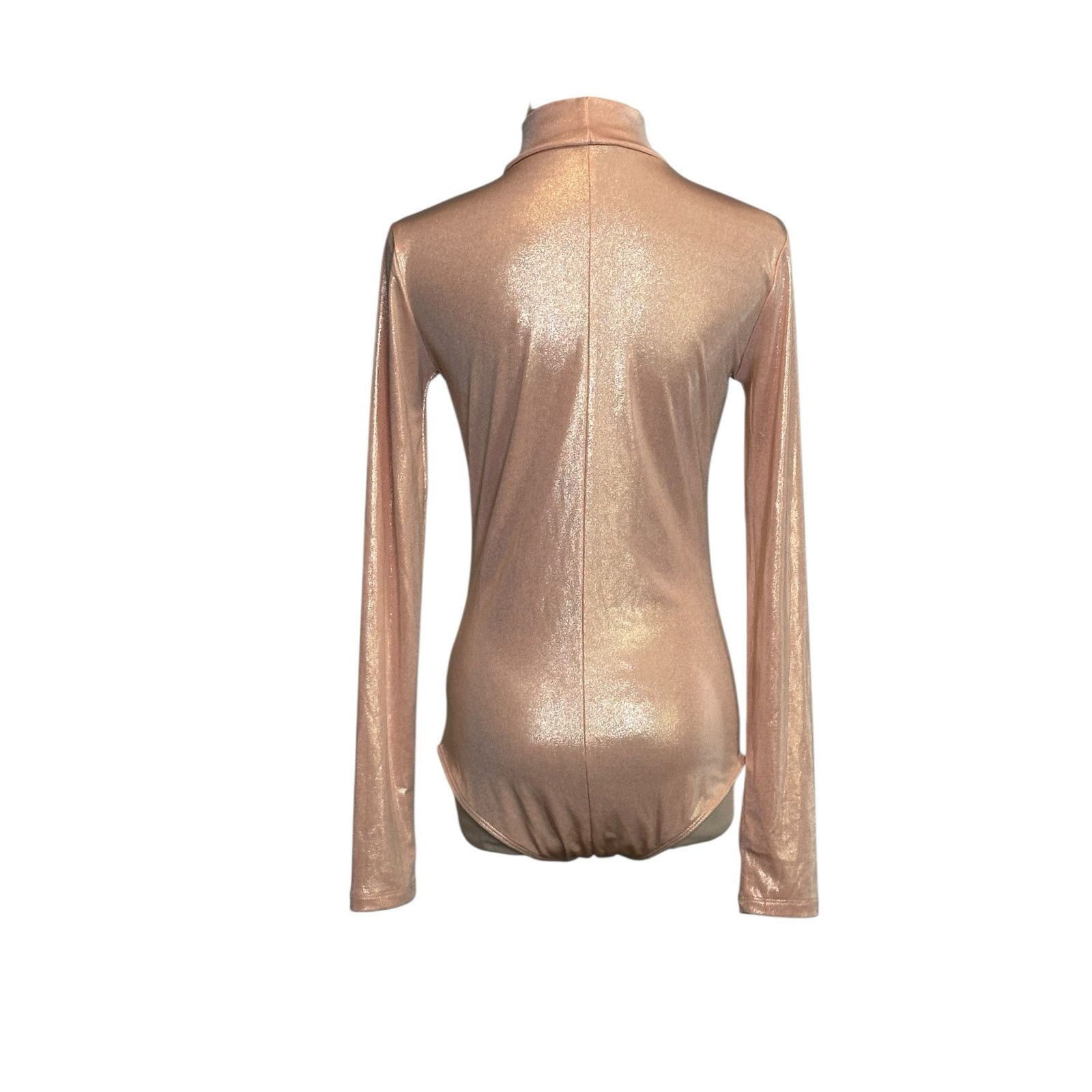 Zara Zara metallic pink long sleeves bodysuit size Medium Size M / US 6-8 / IT 42-44 - 13 Thumbnail