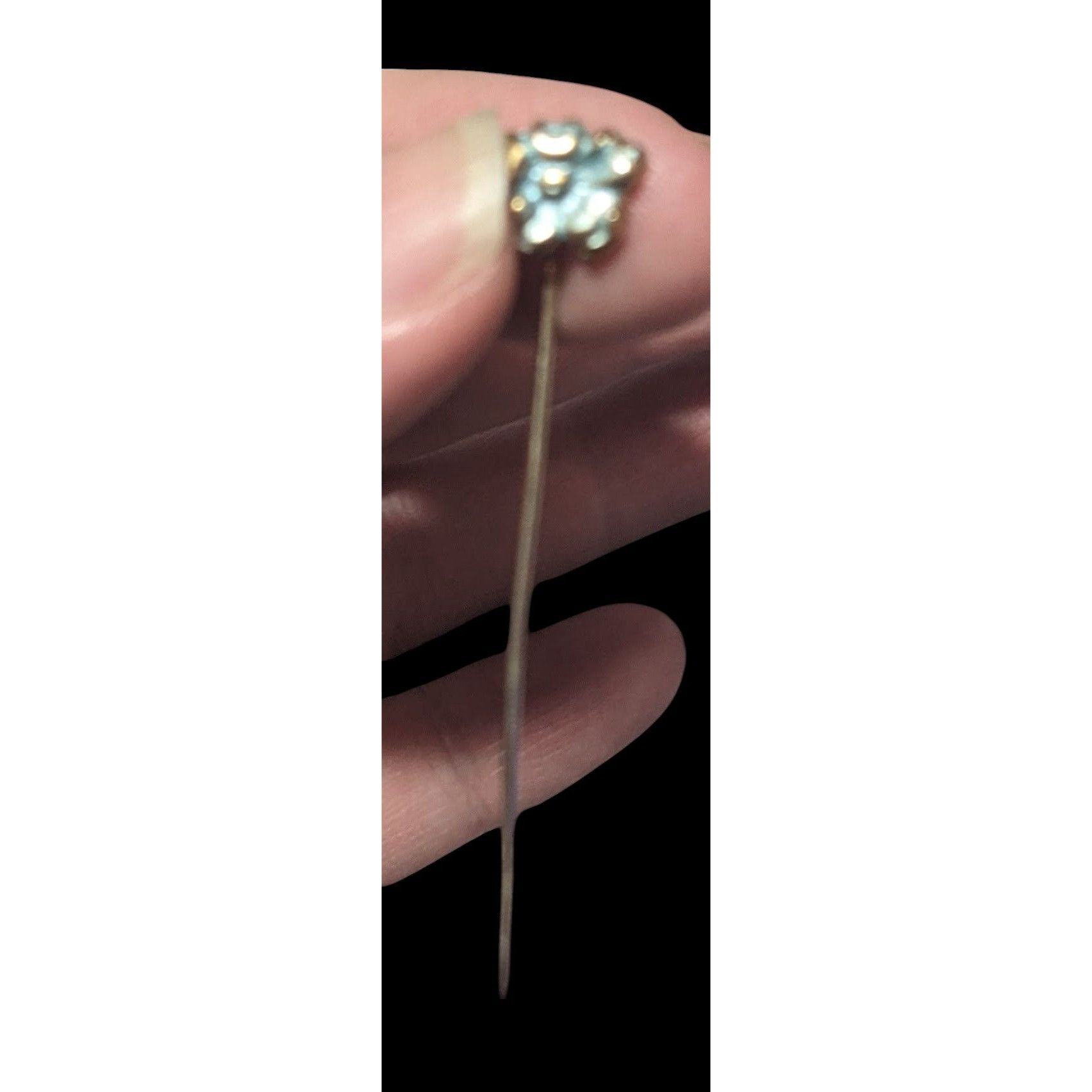 Other Vintage Blue Floral Enamel Gold Tone Stick Pin Size ONE SIZE - 2 Thumbnail