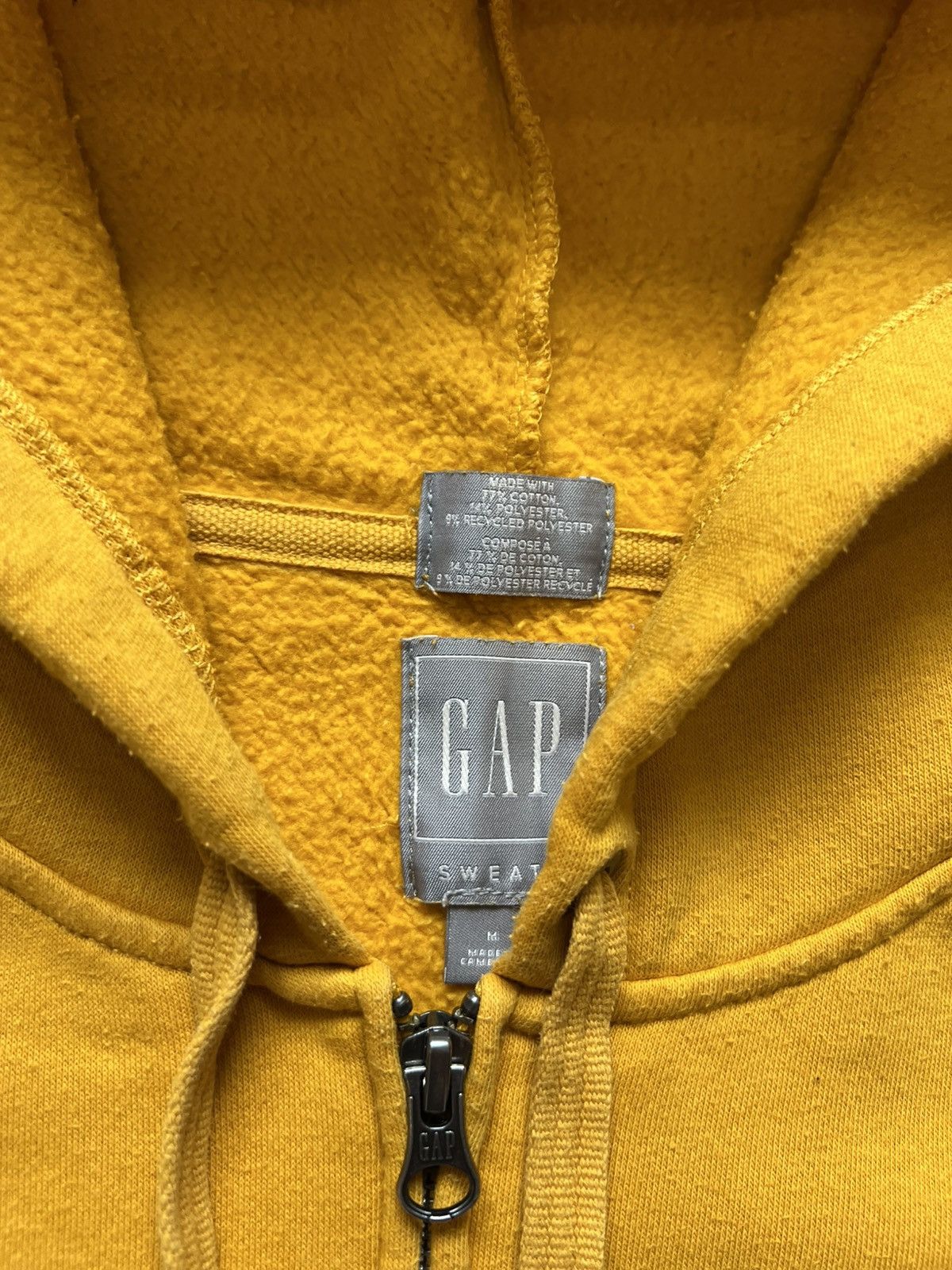 Gap Vintage GAP Zip Hoodie Yellow Mens Size US M / EU 48-50 / 2 - 6 Thumbnail