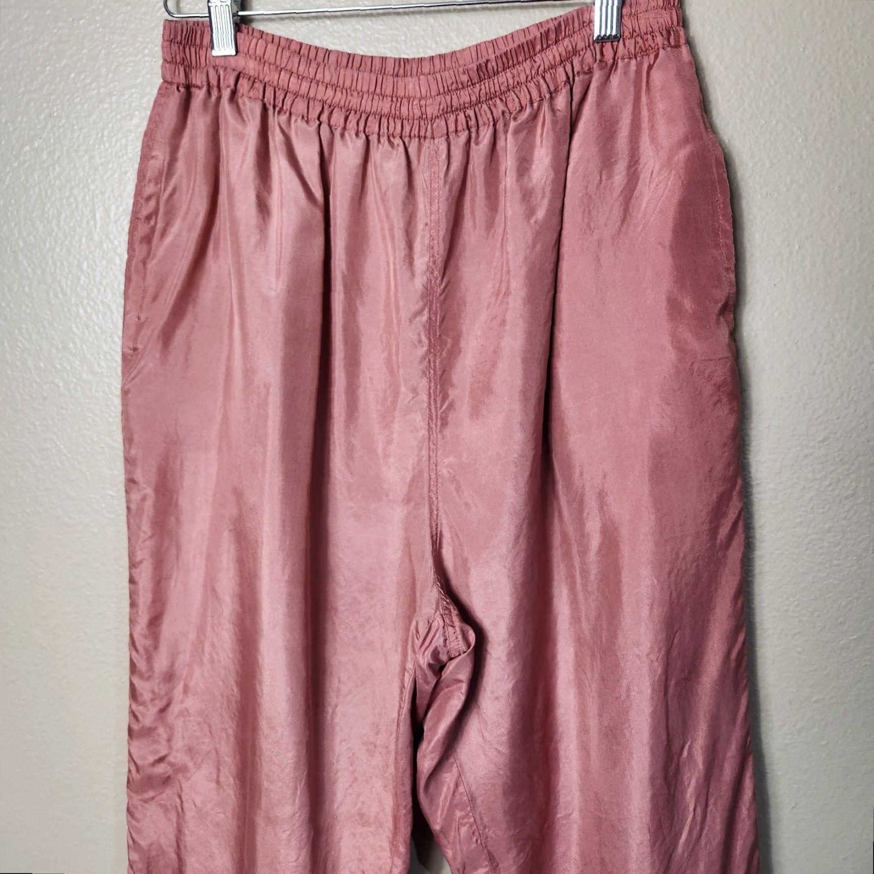 Vintage Vtg Stunt Womens Petite |LP| Pink 100% Silk 2 Piece Track Suit Size L / US 10 / IT 46 - 7 Thumbnail