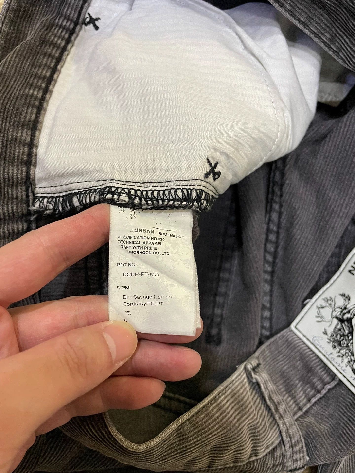 Neighborhood NBHD VTG Wash Knife-Cut Cord Narrow Pant S Black & Gray Good Size US 29 - 9 Thumbnail