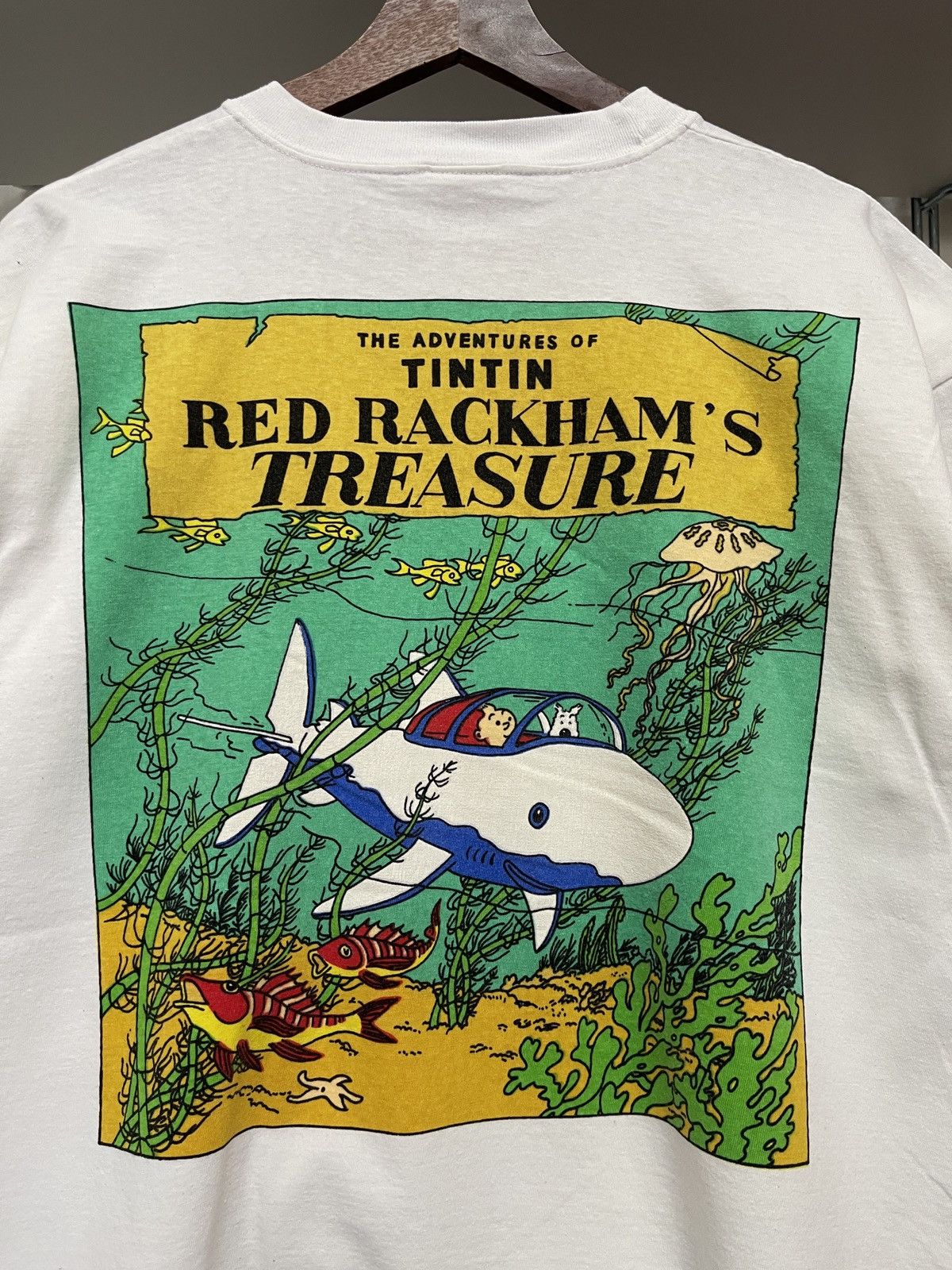 Vintage Vintage 90s The Adventure of Tintin Red Rackham Treasure Tee Size US L / EU 52-54 / 3 - 5 Thumbnail