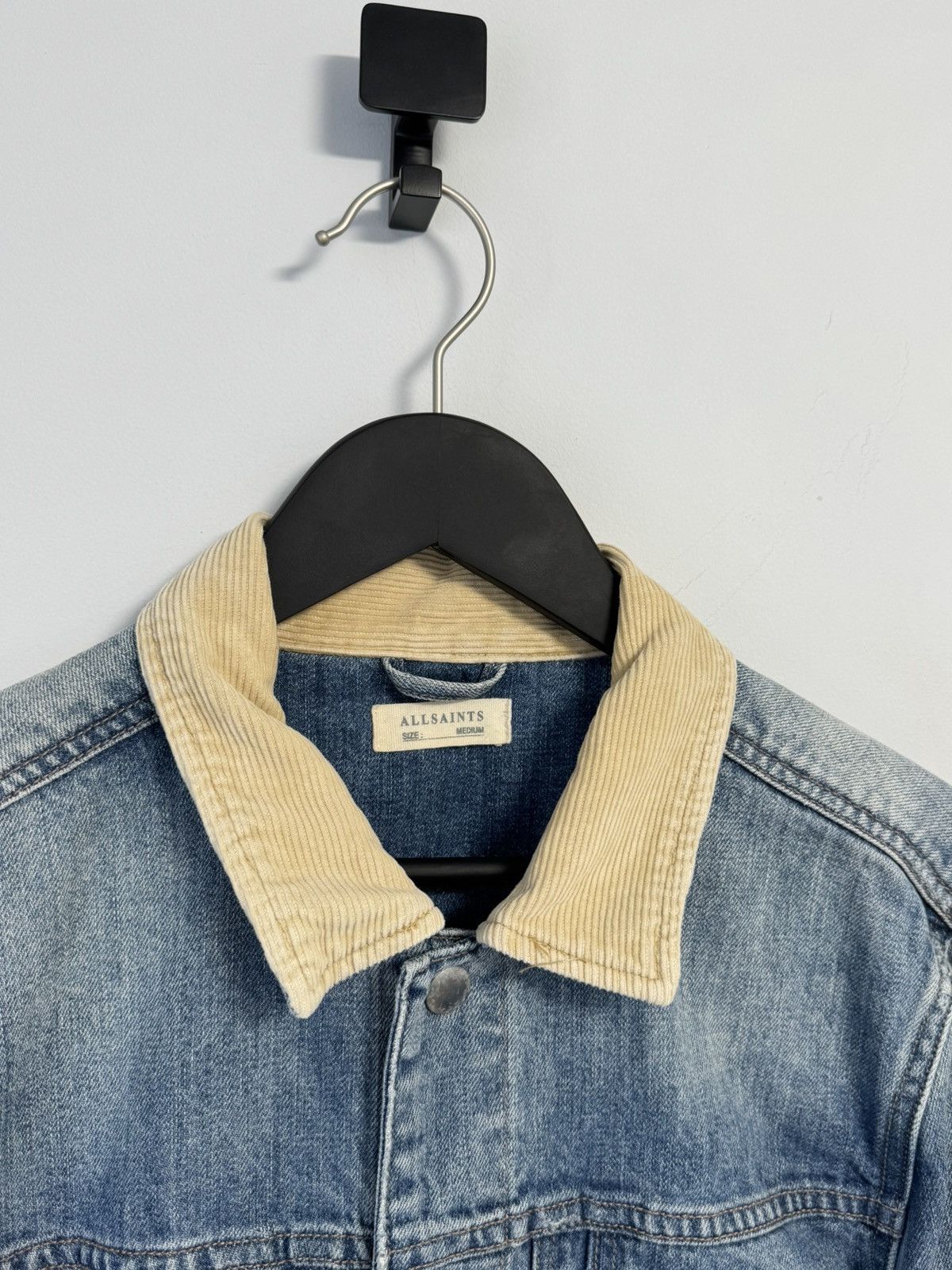 Allsaints AllSAINTS Iren Men's Distressed Denim Jacket Mid Indigo Size US M / EU 48-50 / 2 - 3 Thumbnail