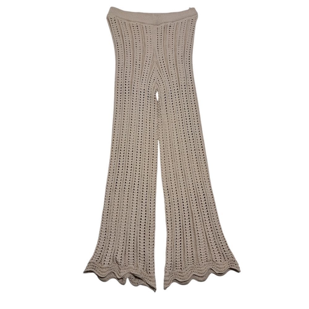 Other Solitaire 2 Piece Set Crochet Boho Knit Top/Pants Cover Up L Size 34" / US 12 / IT 48 - 6 Thumbnail