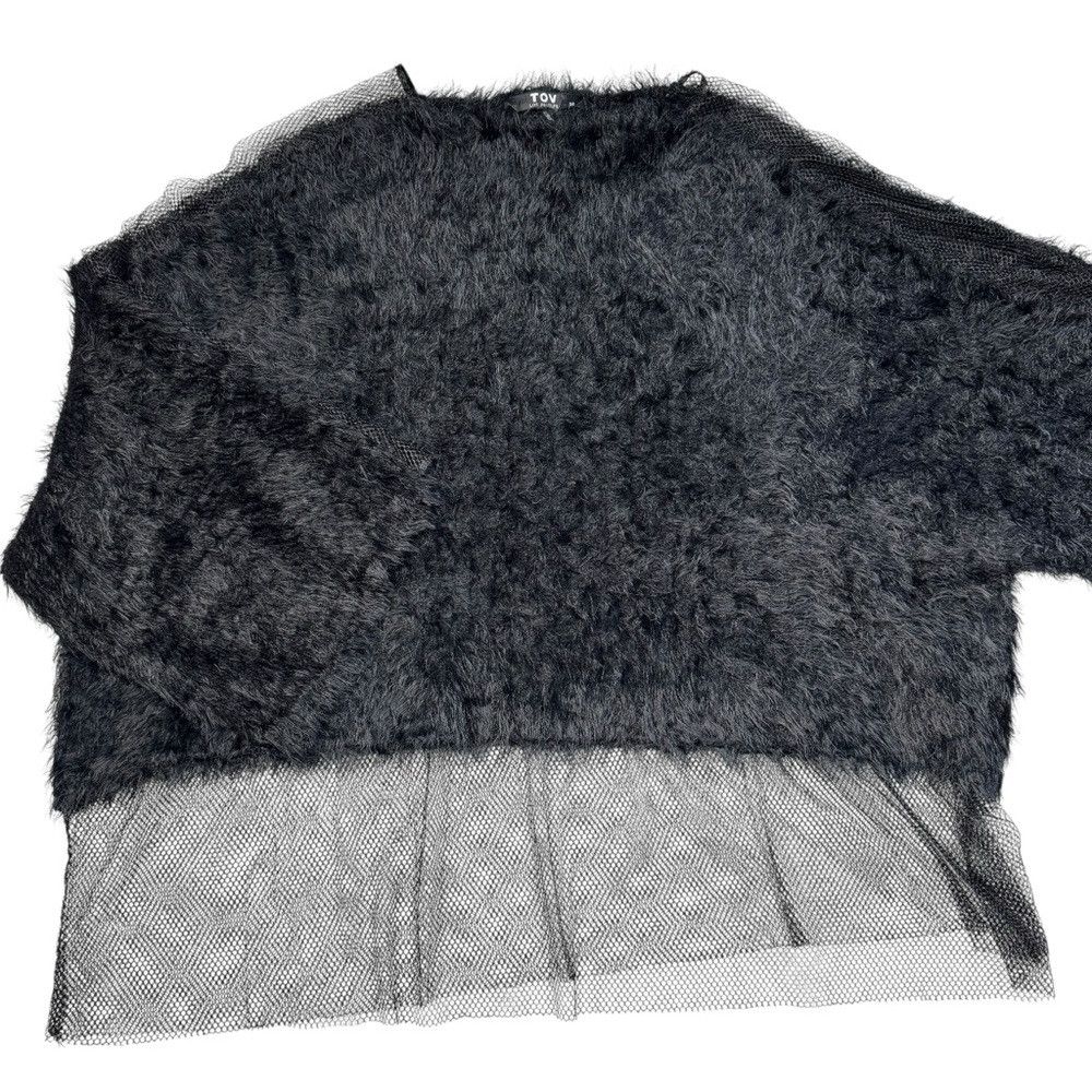 Other New TOV Los Angeles Black Fur Knit Mesh Details Sweater Siz Size S / US 4 / IT 40 - 9 Thumbnail