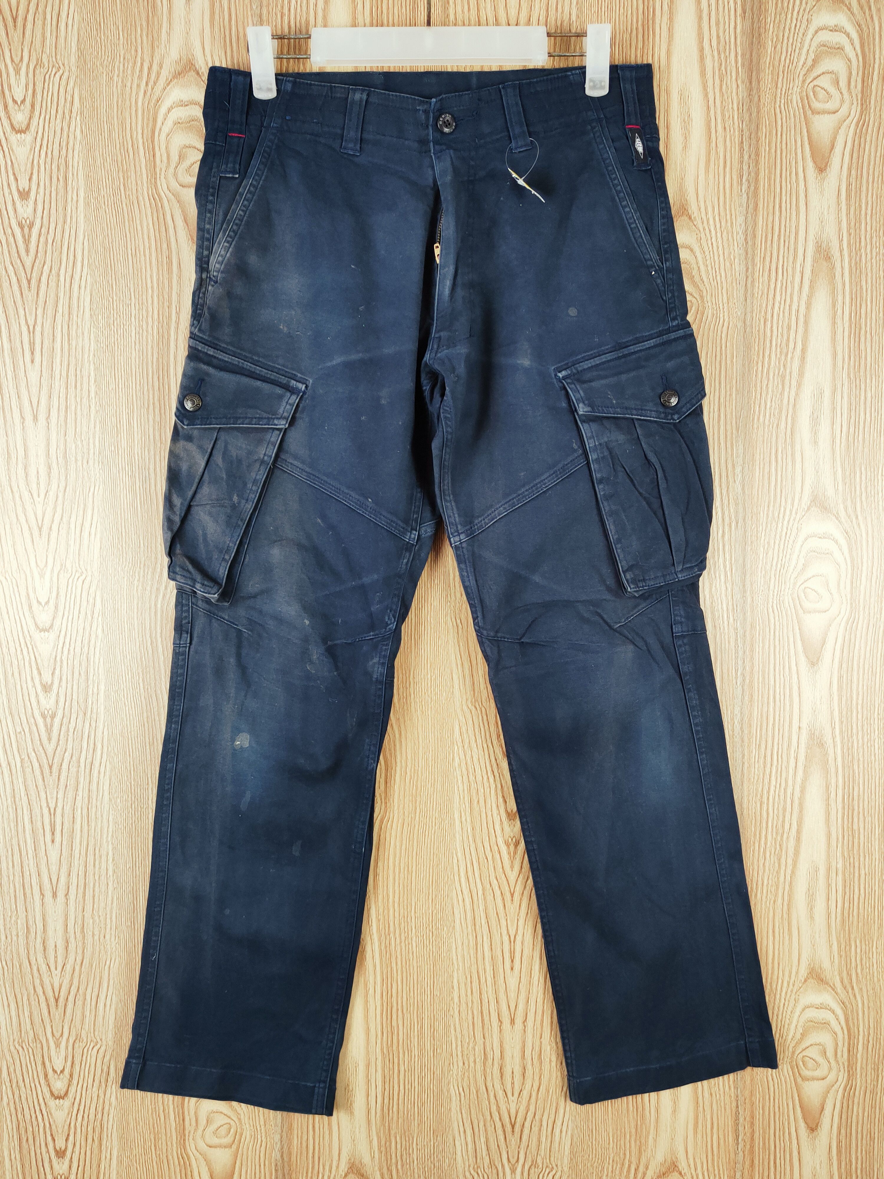 Japanese Brand Geride Dark Blue Multipocket Tactical Cargo Pants #S2788 Size US 31 - 1 Thumbnail