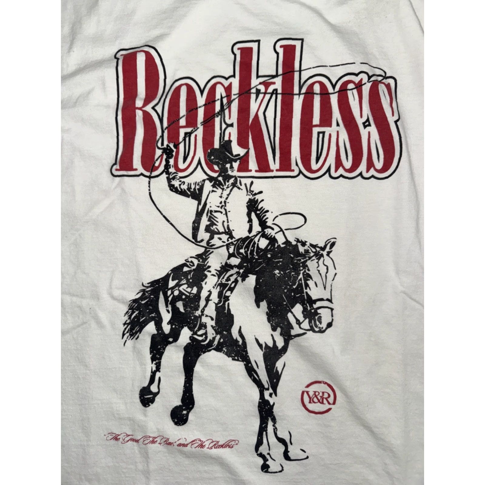 Vintage Young & Reckless Cowboy Graphic T-Shirt White Red Large 20x25 Streetwear Y&R Size US L / EU 52-54 / 3 - 2 Thumbnail