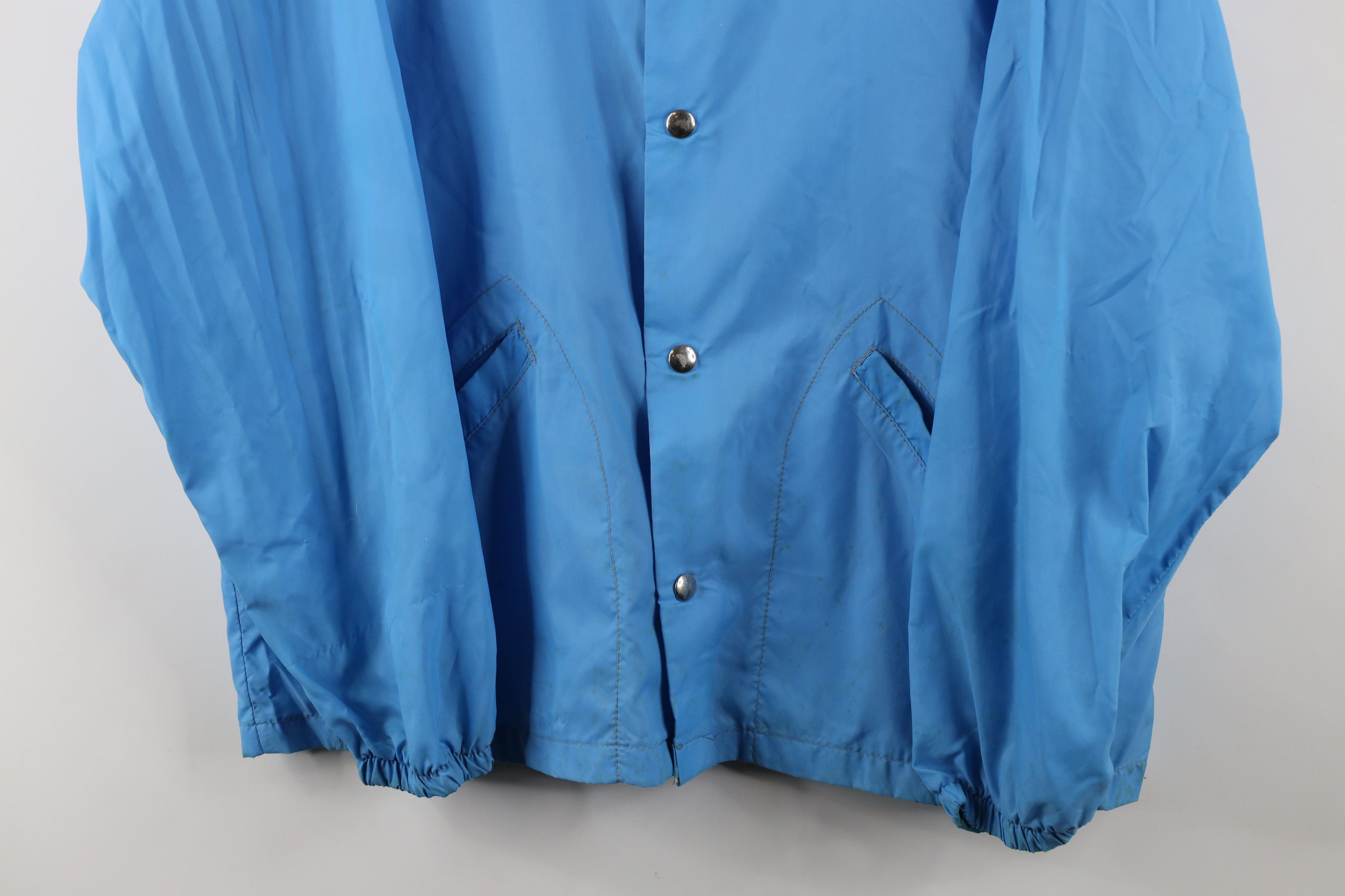Vintage Vintage 70s Streetwear Satin Coach Coaches Jacket Blue USA Size US L / EU 52-54 / 3 - 3 Thumbnail
