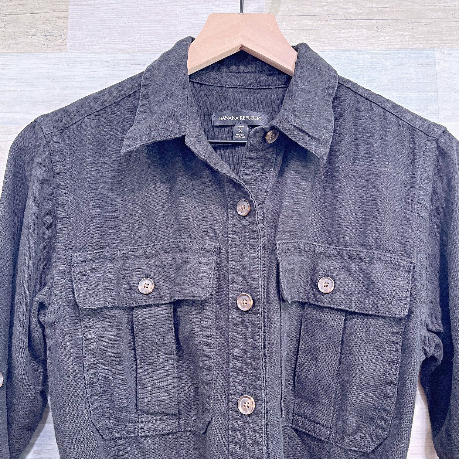 Banana Republic BANANA REPUBLIC Heritage Linen Scout Dress Black Womens SP Size S / US 4 / IT 40 - 3 Thumbnail