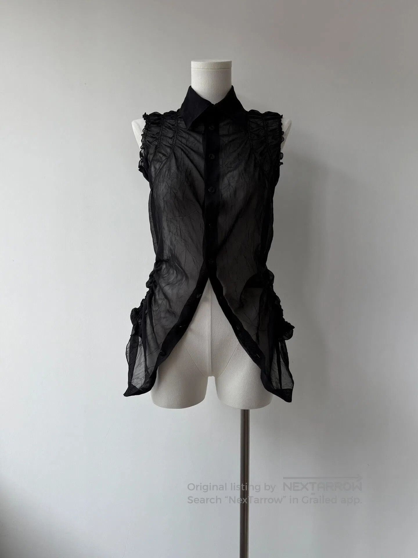 Jean Paul Gaultier Jean Paul Gaultier Sheer Black Sleeveless Top. Size S / US 4 / IT 40 - 2 Thumbnail