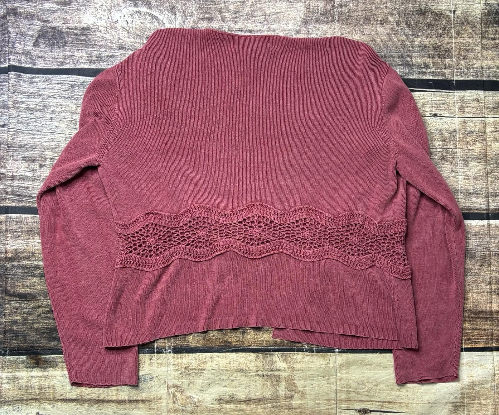 Alfani VTG Alfani Cardigan Sweater Womens MP Silk Open Knit Clasp Size M / US 6-8 / IT 42-44 - 3 Thumbnail
