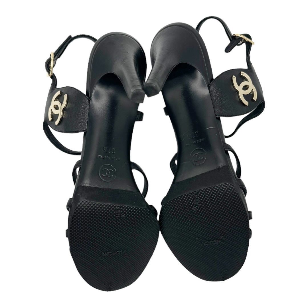 Chanel Chanel CC Logo Lambskin Slingback Sandal Heels Size US 6.5 / IT 36.5 - 10 Thumbnail