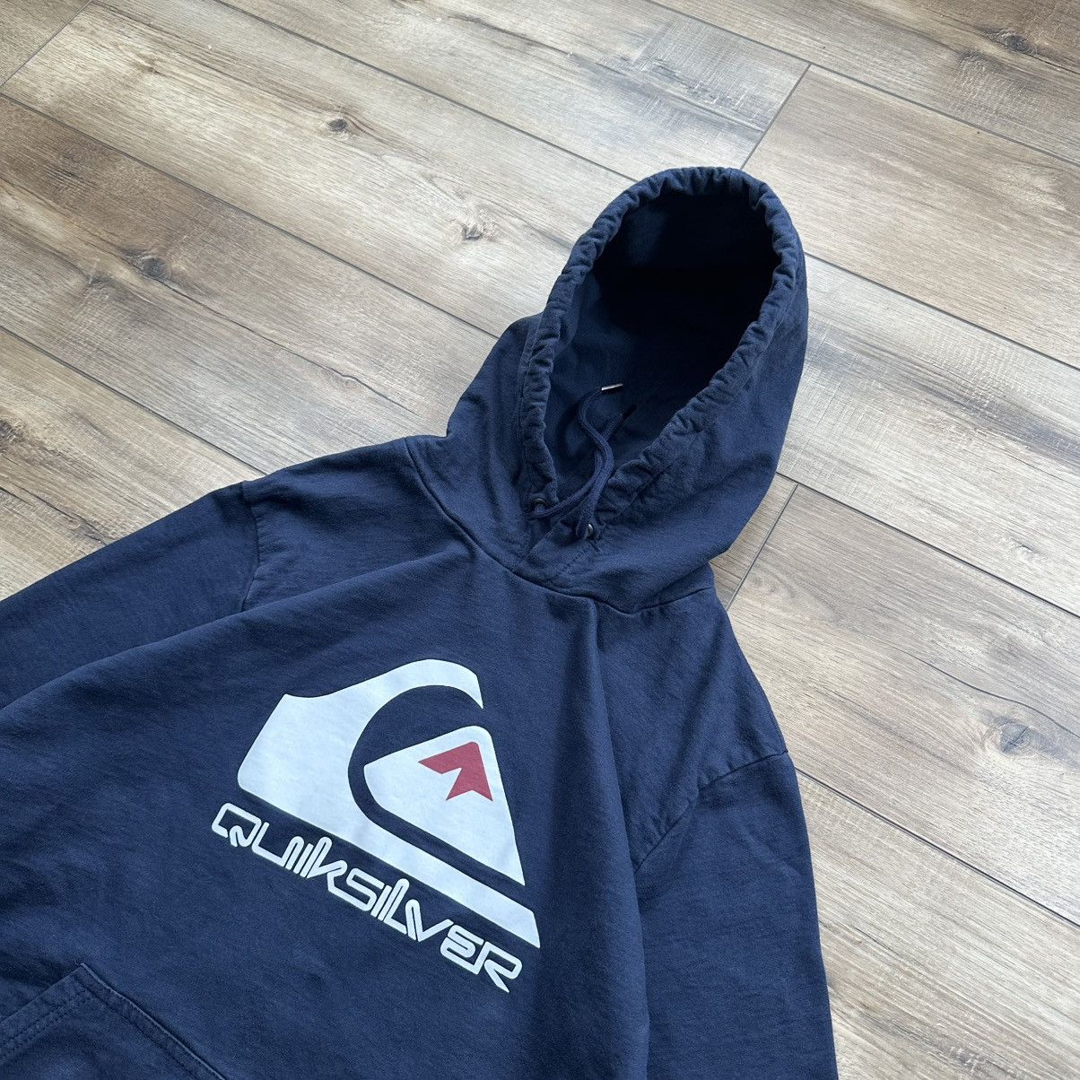 Quiksilver Vintage 2000s Y2K Quiksilver Navy Surf Pullover Hoodie Size US M / EU 48-50 / 2 - 3 Thumbnail